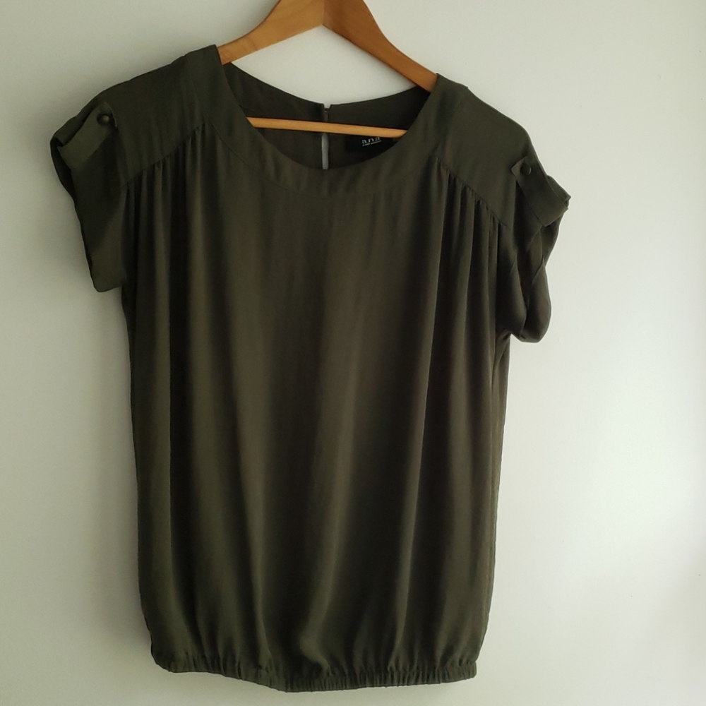 Olive green bubble top
